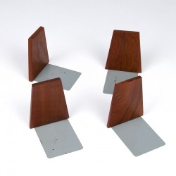 Set of 4 Danish teak vintage bookends