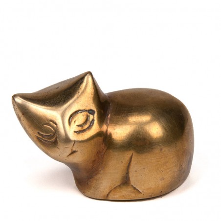 Figurine of a kitten in brass, small model