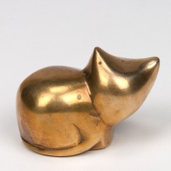 Figurine of a kitten in brass, small model