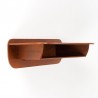 Organically designed vintage wall shelf in teak