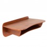 Organically designed vintage wall shelf in teak