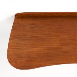 Organically designed vintage wall shelf in teak