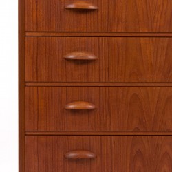 Teak Danish chest of drawers vintage model with 6 drawers