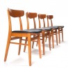 Set Deense eettafel stoelen vintage teakhouten model