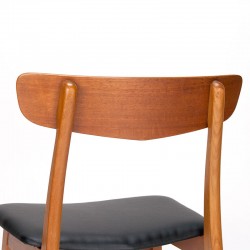 Set Deense eettafel stoelen vintage teakhouten model