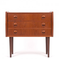 Danish vintage small teak chest of drawers with 3 drawers