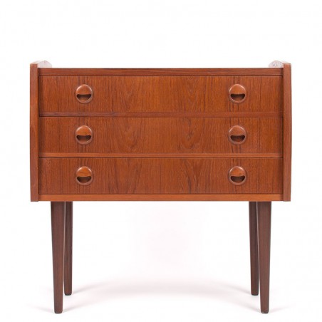 Danish vintage small teak chest of drawers with 3 drawers