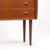 Danish vintage small teak chest of drawers with 3 drawers