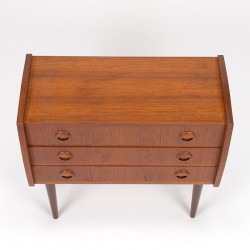 Danish vintage small teak chest of drawers with 3 drawers