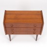 Danish vintage small teak chest of drawers with 3 drawers