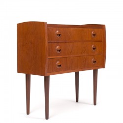 Danish vintage small teak chest of drawers with 3 drawers